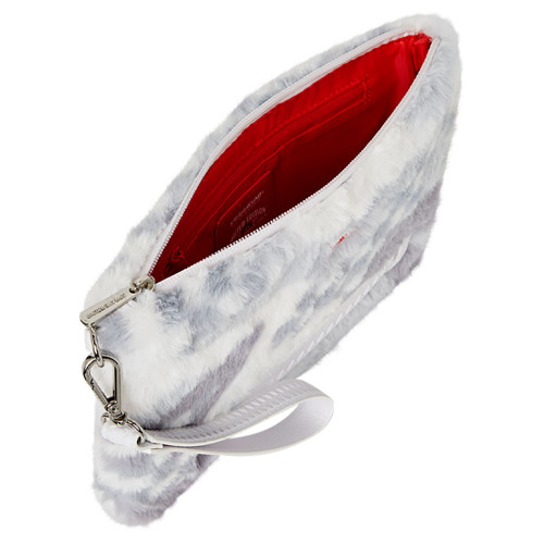 Sprayground White Fur 3AM Cross Over Clutch